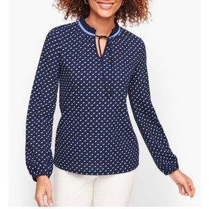 Talbots ruffle collar blouse